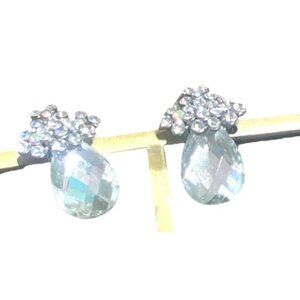 Vintage Crystal Earrings Clip -On Very Pretty Sparkly Cluster Glam Coquette